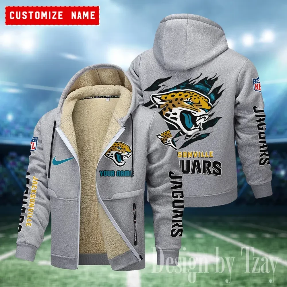 Jacksonville Jaguars Hoodies Zip Velvet Coat PB2KEDP