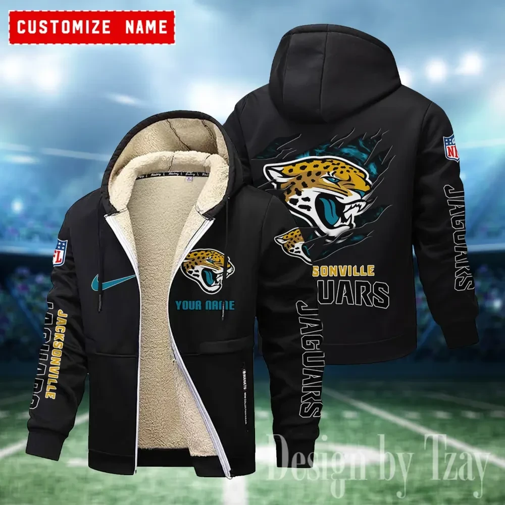 Jacksonville Jaguars Hoodies Zip Velvet Coat PB2KEDP