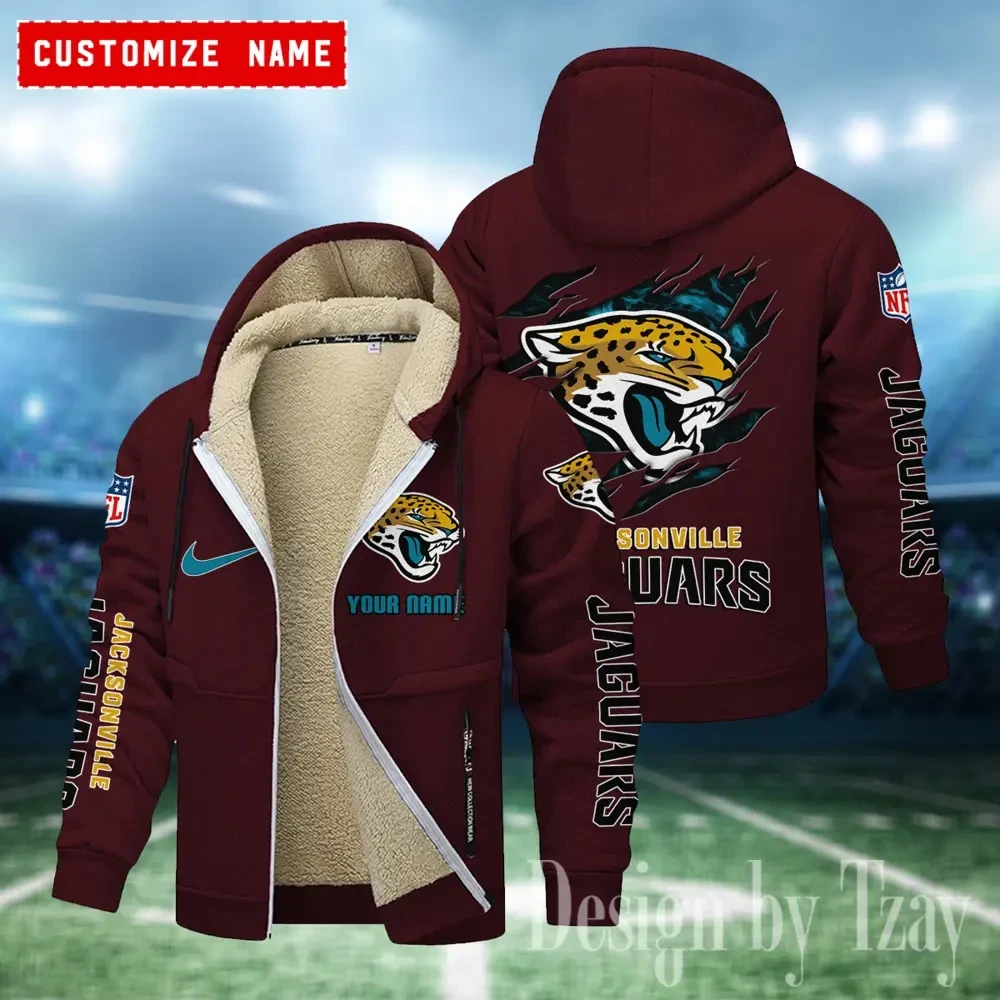 Jacksonville Jaguars Hoodies Zip Velvet Coat PB2KEDP