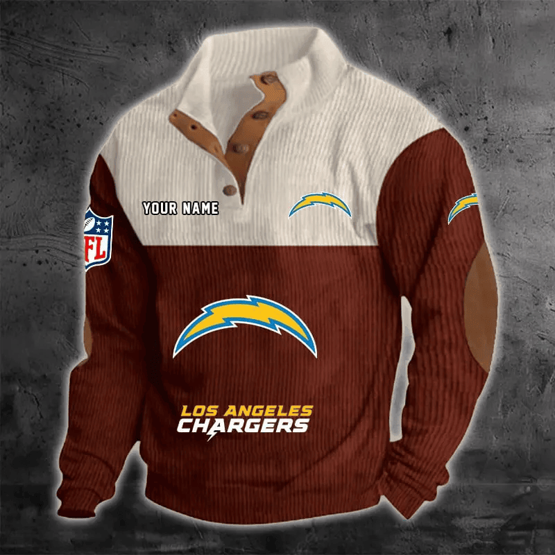 Los Angeles Chargers Color Block Stand Collar Sweatshirt PB6M882