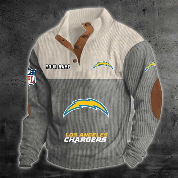 Los Angeles Chargers Color Block Stand Collar Sweatshirt PB6M882