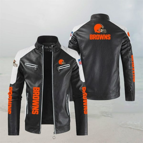 Cleveland Browns Stand Collar Leather Jacket PBFBE2V