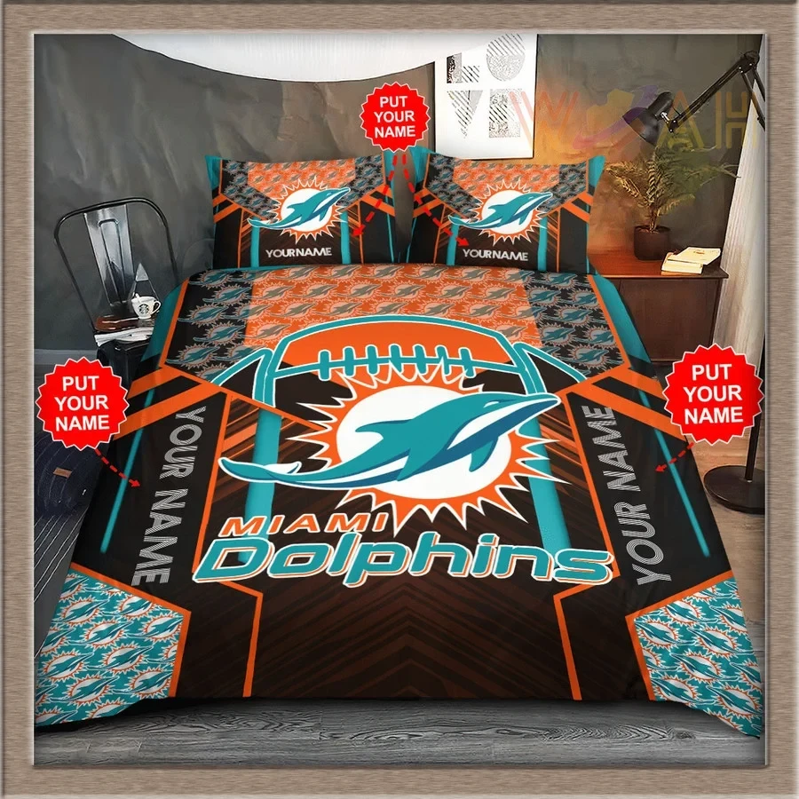 MIAMI DOLPHINS PERSONALIZED BEDDING SET BG37