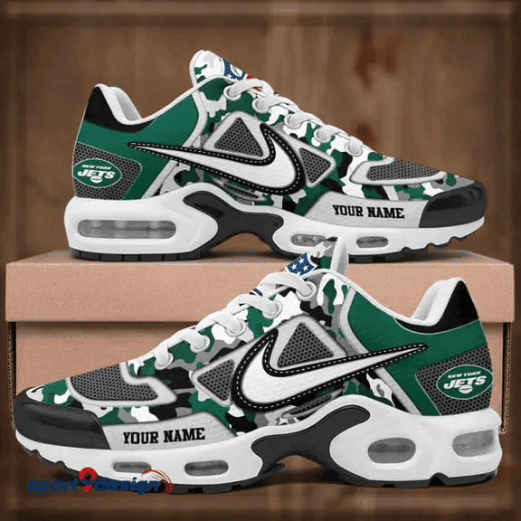 New York Jets Custom Camo Print Athletic T-N Sneakers SPTTNSHOES123