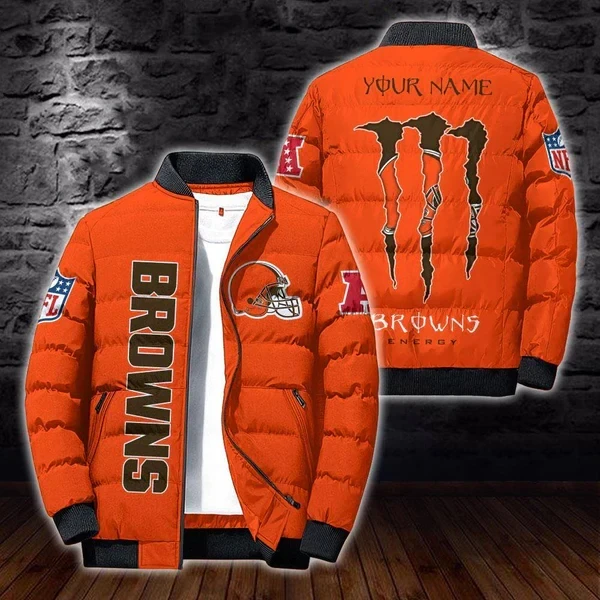 NFL Cleveland Browns Puffer Jacket Mickey Minnie Jacket JK567S