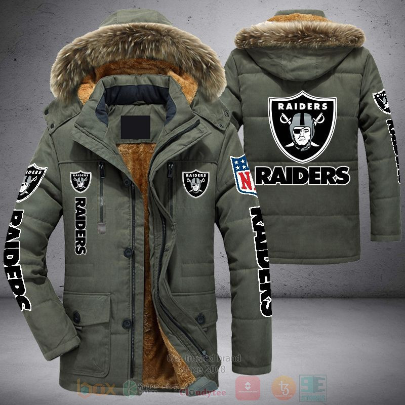 NFL Las Vegas Raiders Blue Skull Parka Jacket - LIMITED EDITION