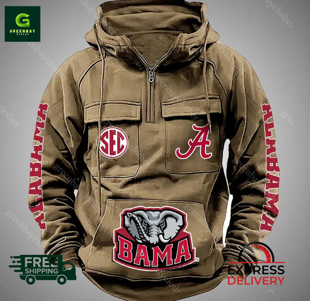 Alabama Crimson Vintage Men Hoodies DVDFD6