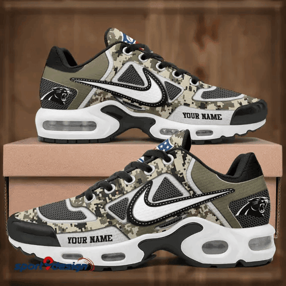 Carolina Panthers Custom Camo Print Athletic T-N Sneakers PBLNQ2Y