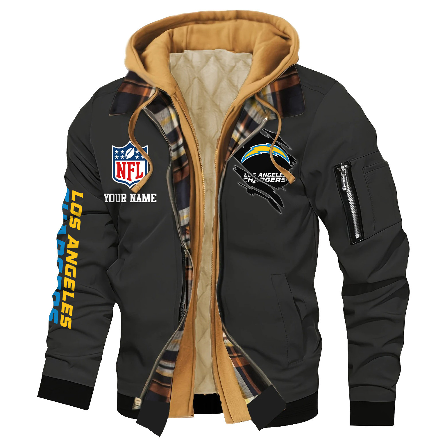 Los Angeles Chargers Jacket Casual Fake Two Piece Design SPTJCFTPD018