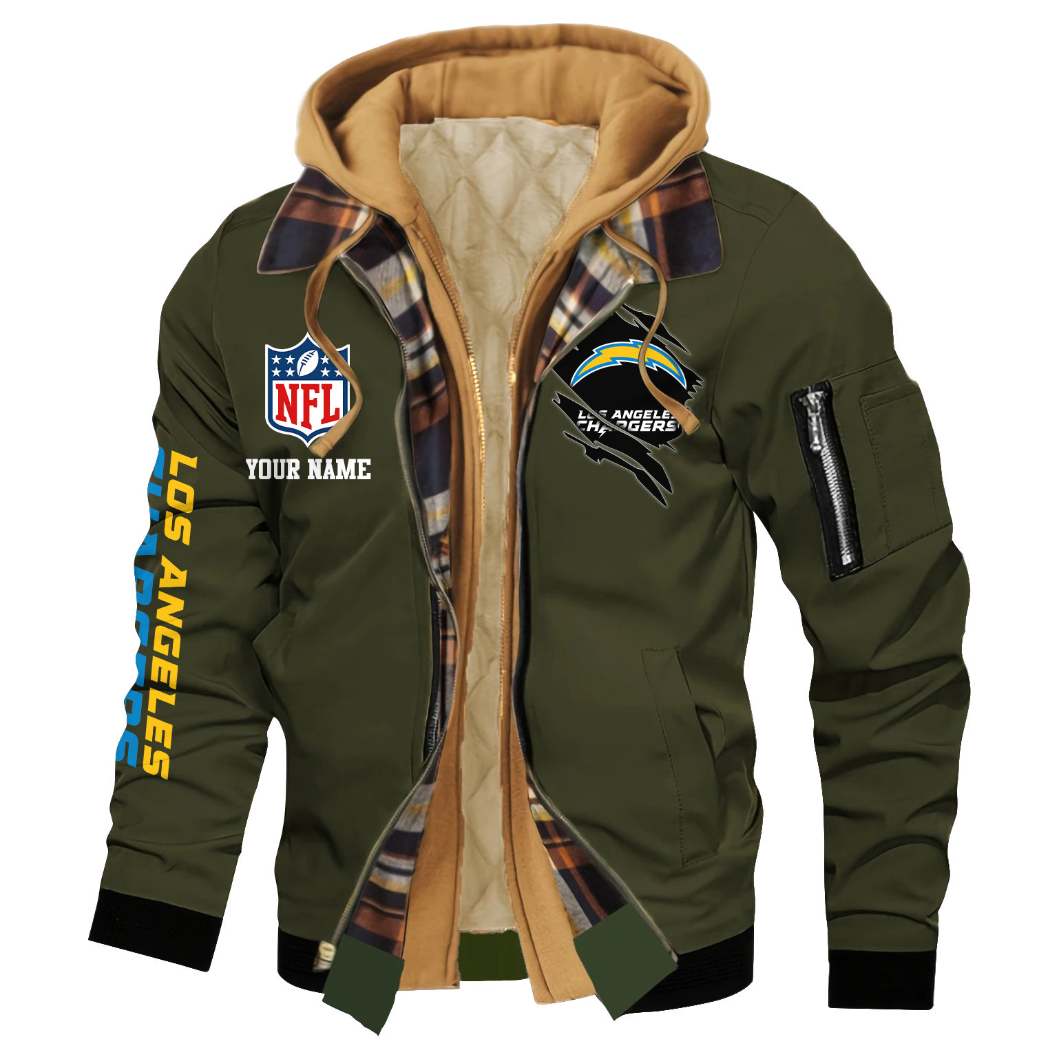 Los Angeles Chargers Jacket Casual Fake Two Piece Design PBMYPE9
