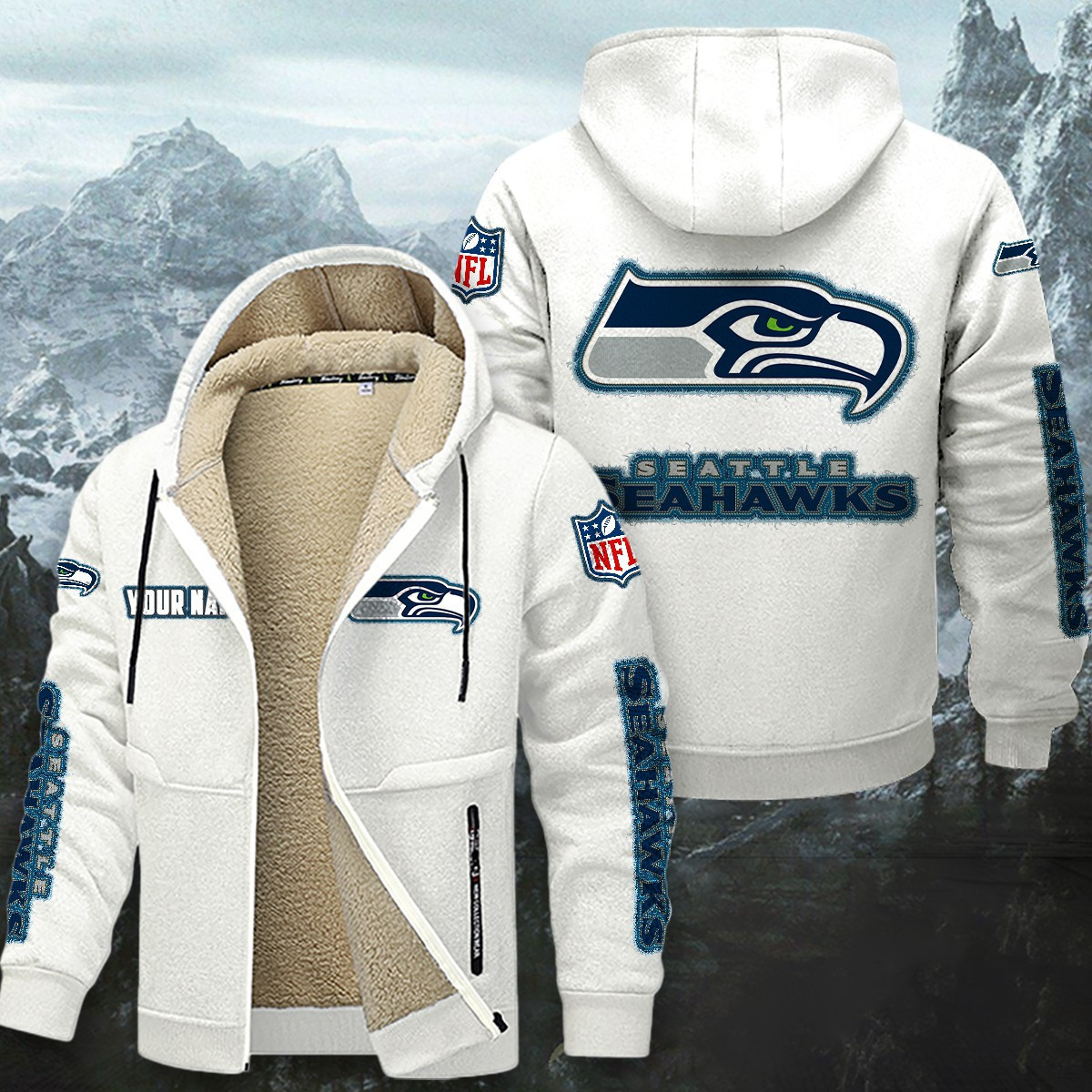 Seattle Seahawks Sherpa-Lined Zip Hoodie PB40QHC