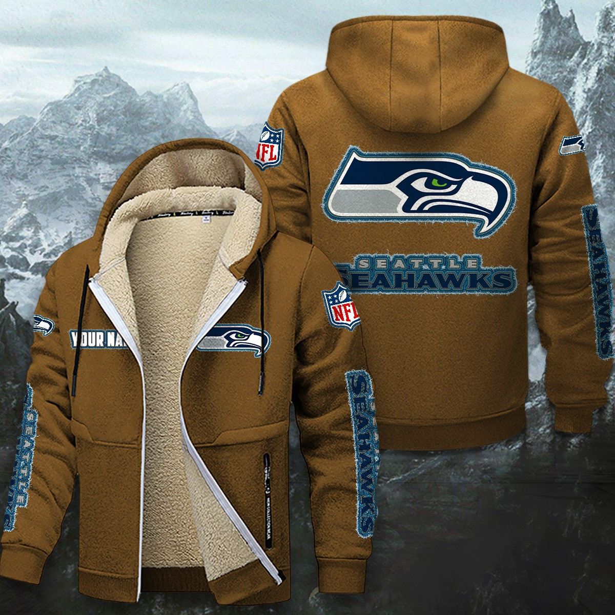 Seattle Seahawks Sherpa-Lined Zip Hoodie PB40QHC