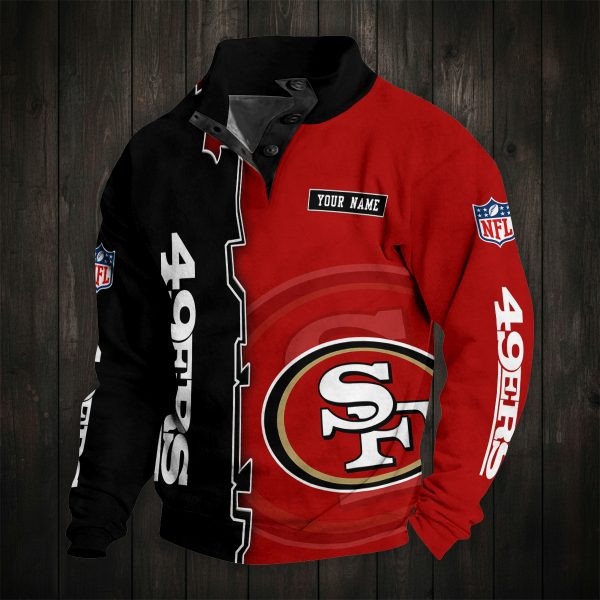 San Francisco 49ers NFL Half Button Long Sleeve Hoodie S9DBSCH1422