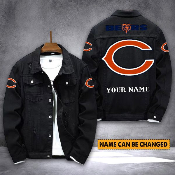 Chicago Bears Personalized New Denim Jacket PBF55L9