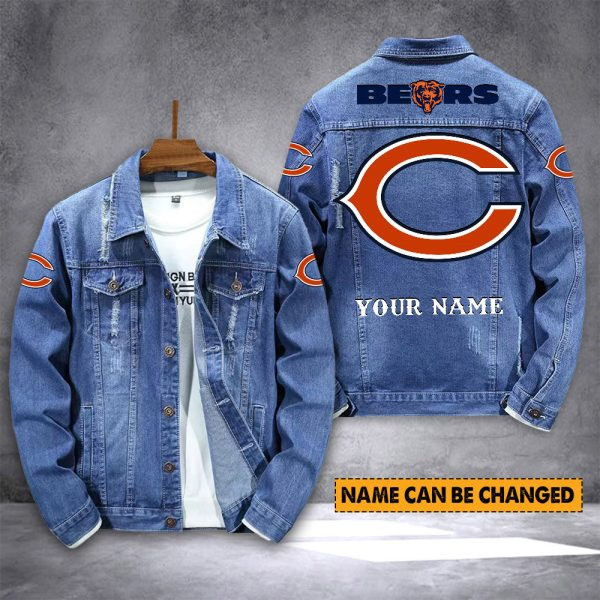 Chicago Bears Personalized New Denim Jacket PBF55L9