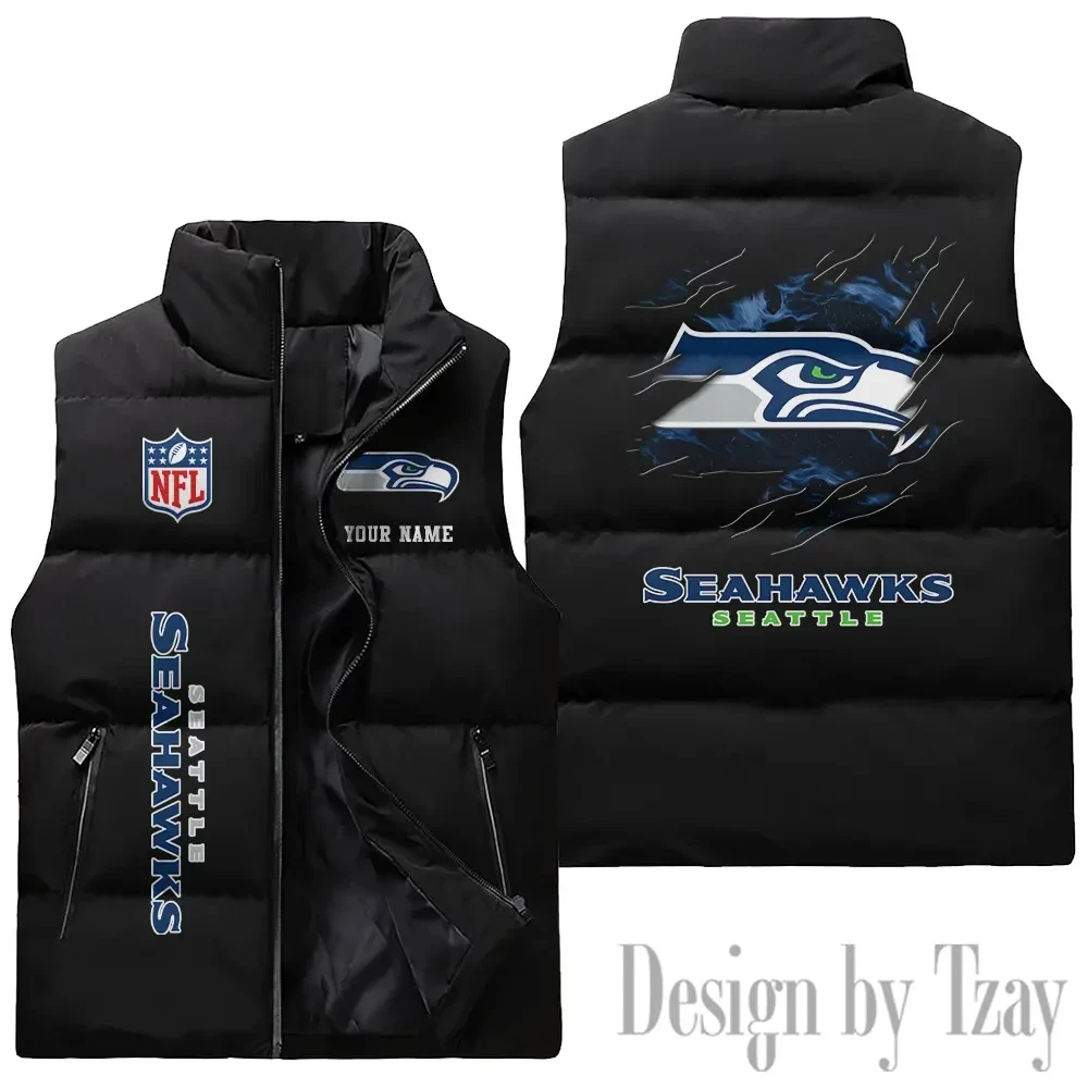 Seattle Seahawks NFL Sleeveless Down Puffer Vest PB3FI3Y
