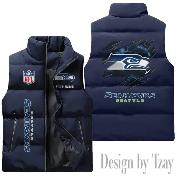 Seattle Seahawks NFL Sleeveless Down Puffer Vest PB3FI3Y