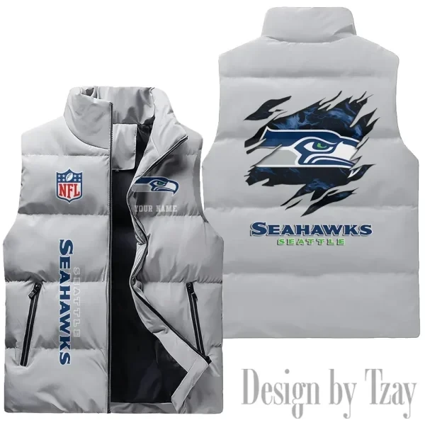 Seattle Seahawks NFL Sleeveless Down Puffer Vest PB3FI3Y