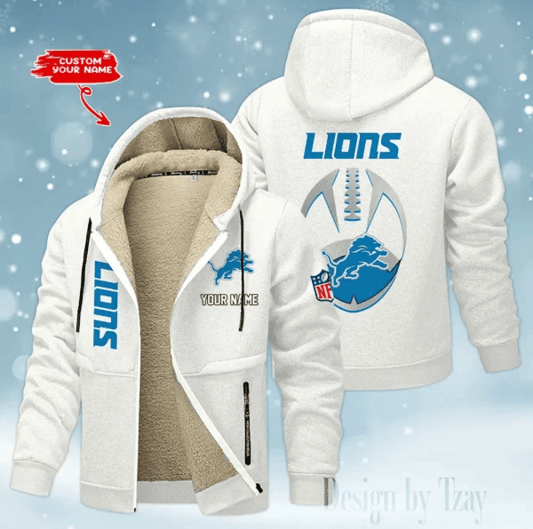 Detroit Lions Hoodies Zip Velvet Coat AANZTZH109