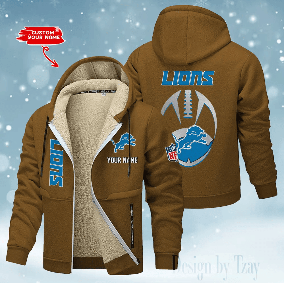 Detroit Lions Hoodies Zip Velvet Coat PB7P0WJ