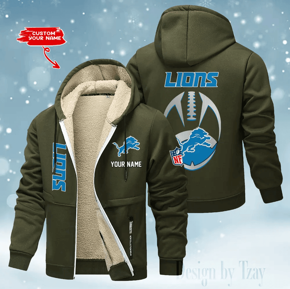 Detroit Lions Hoodies Zip Velvet Coat PB7P0WJ