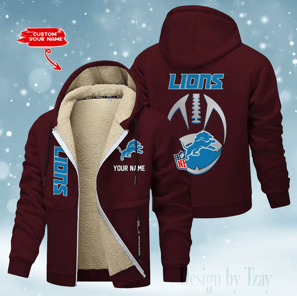 Detroit Lions Hoodies Zip Velvet Coat PB7P0WJ