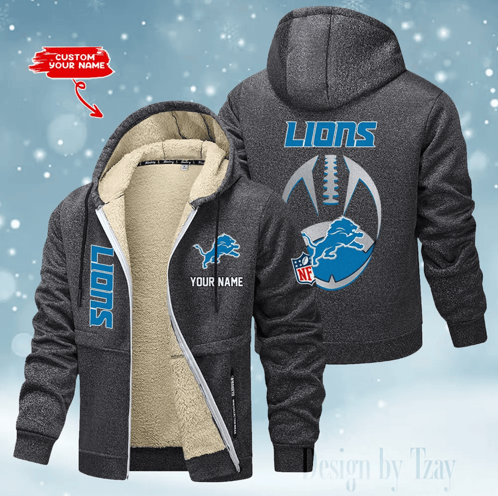 Detroit Lions Hoodies Zip Velvet Coat PB7P0WJ