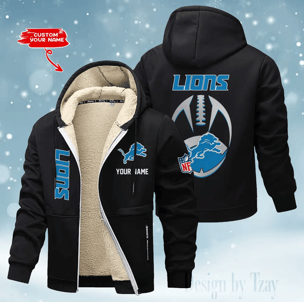 Detroit Lions Hoodies Zip Velvet Coat PB7P0WJ