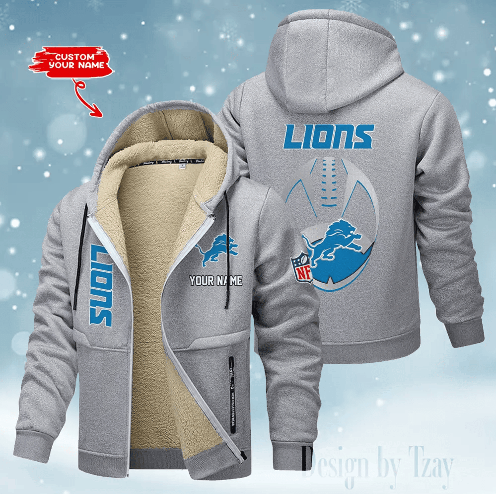 Detroit Lions Hoodies Zip Velvet Coat PB7P0WJ