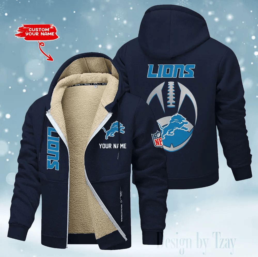 Detroit Lions Hoodies Zip Velvet Coat PB7P0WJ