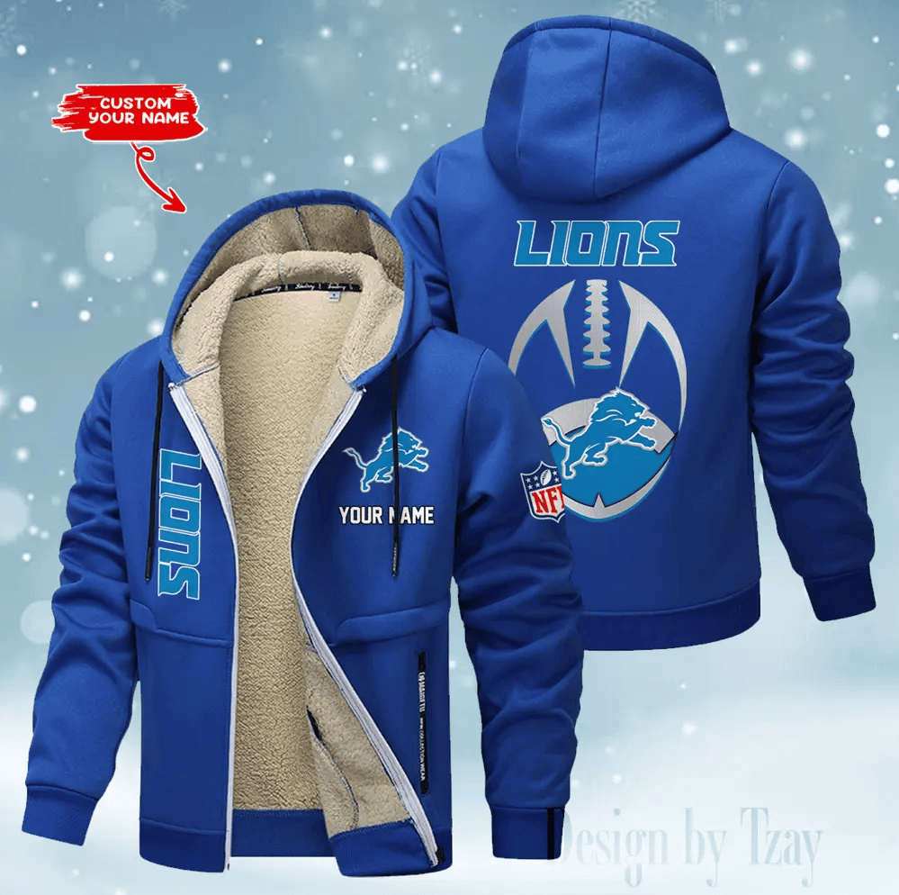 Detroit Lions Hoodies Zip Velvet Coat PB7P0WJ