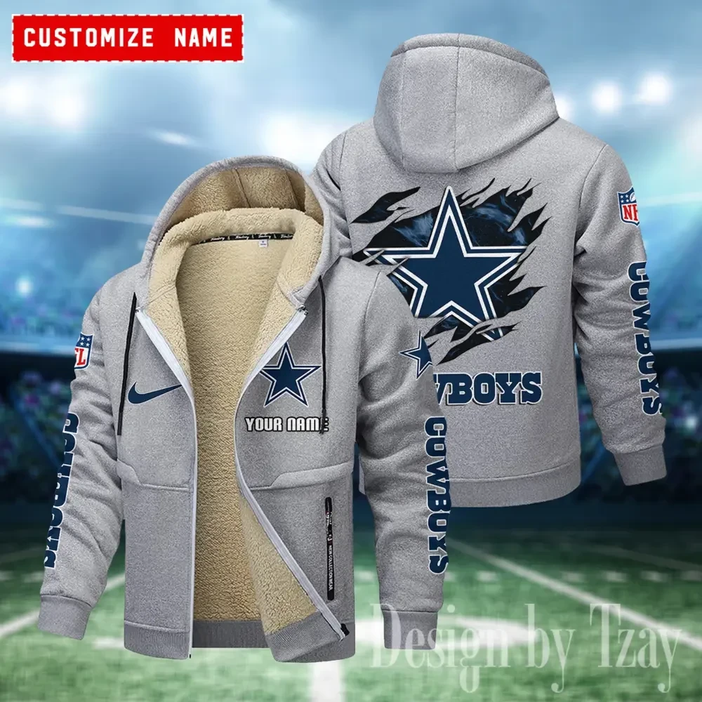 Dallas Cowboys Hoodies Zip Velvet Coat PBCGE82