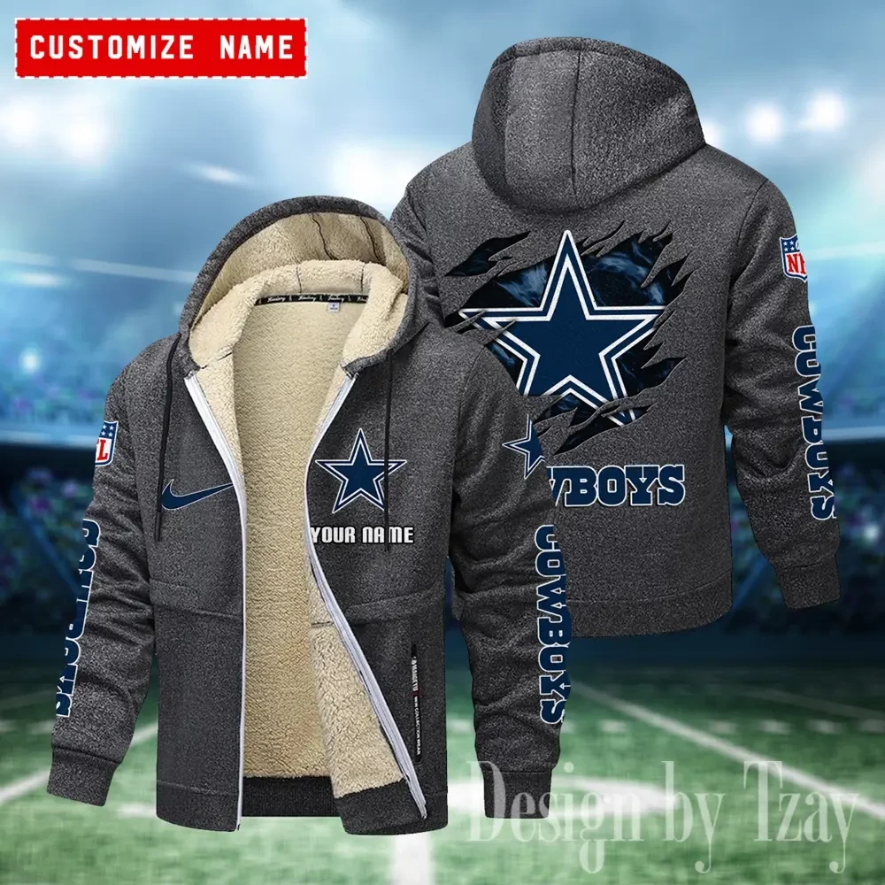 Dallas Cowboys Hoodies Zip Velvet Coat PBCGE82