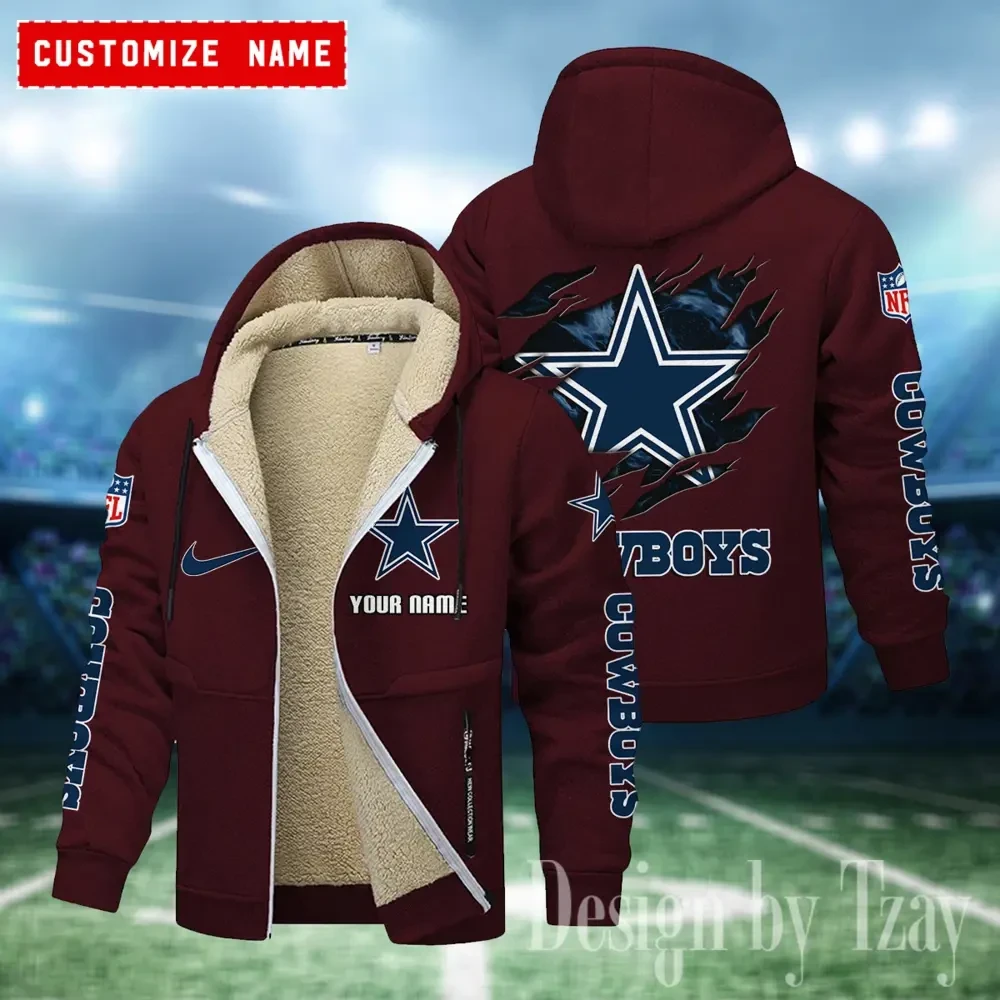 Dallas Cowboys Hoodies Zip Velvet Coat PBCGE82