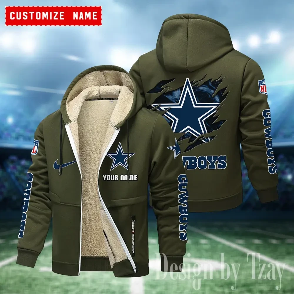 Dallas Cowboys Hoodies Zip Velvet Coat PBCGE82
