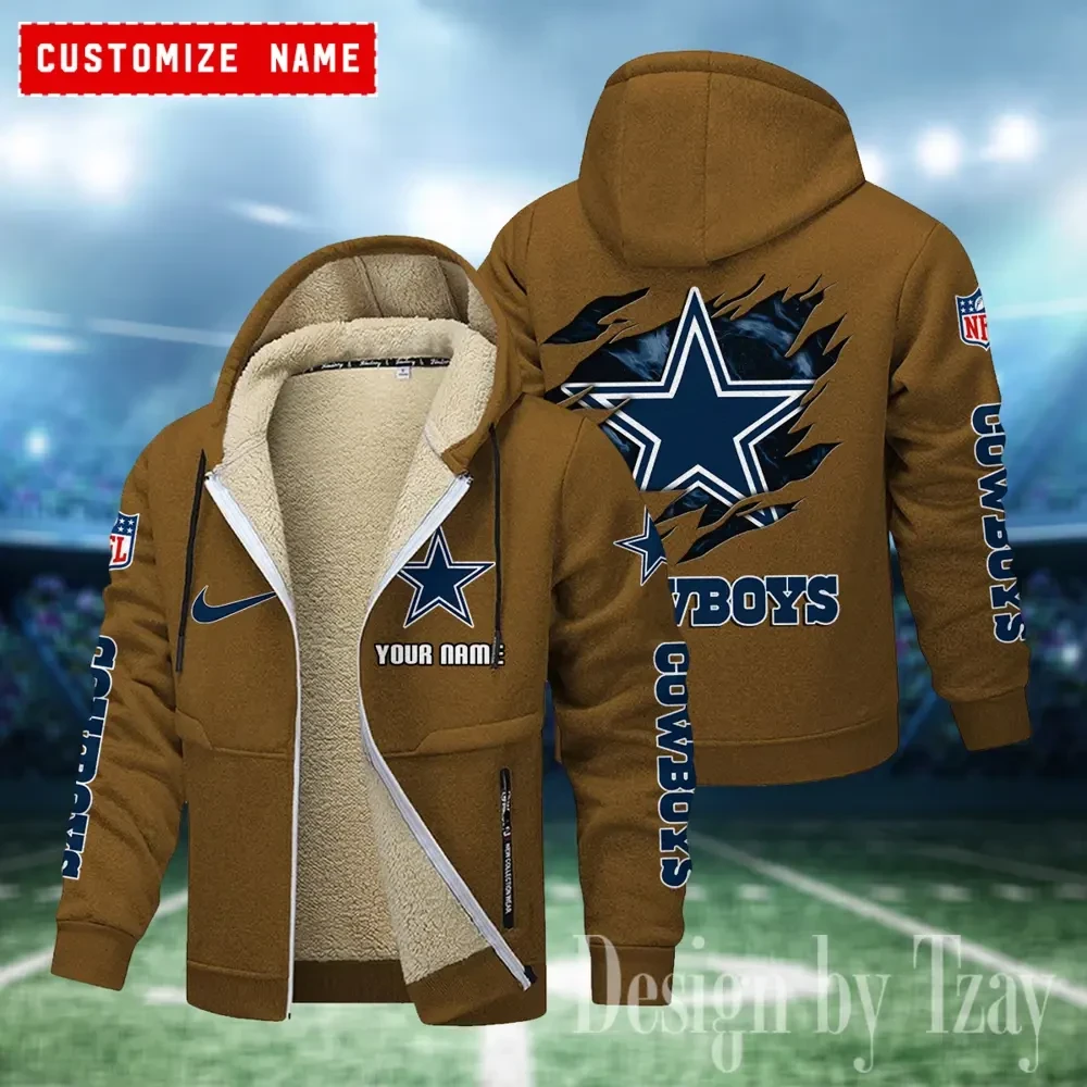 Dallas Cowboys Hoodies Zip Velvet Coat PBCGE82