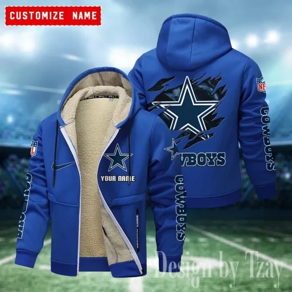 Dallas Cowboys Hoodies Zip Velvet Coat PBCGE82