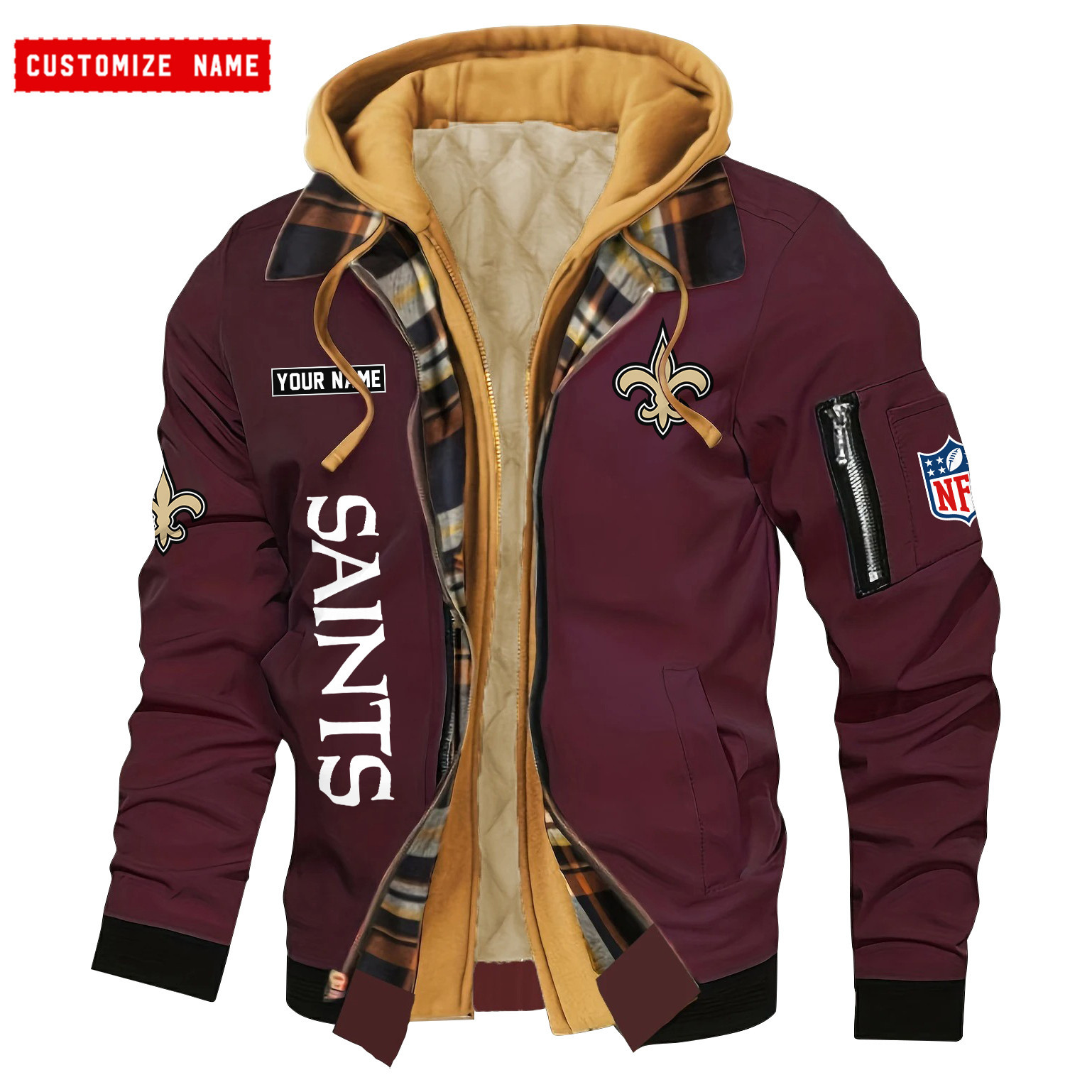 New Orleans Saints Jacket Casual Fake Two Piece Design SPTJCFTPD055