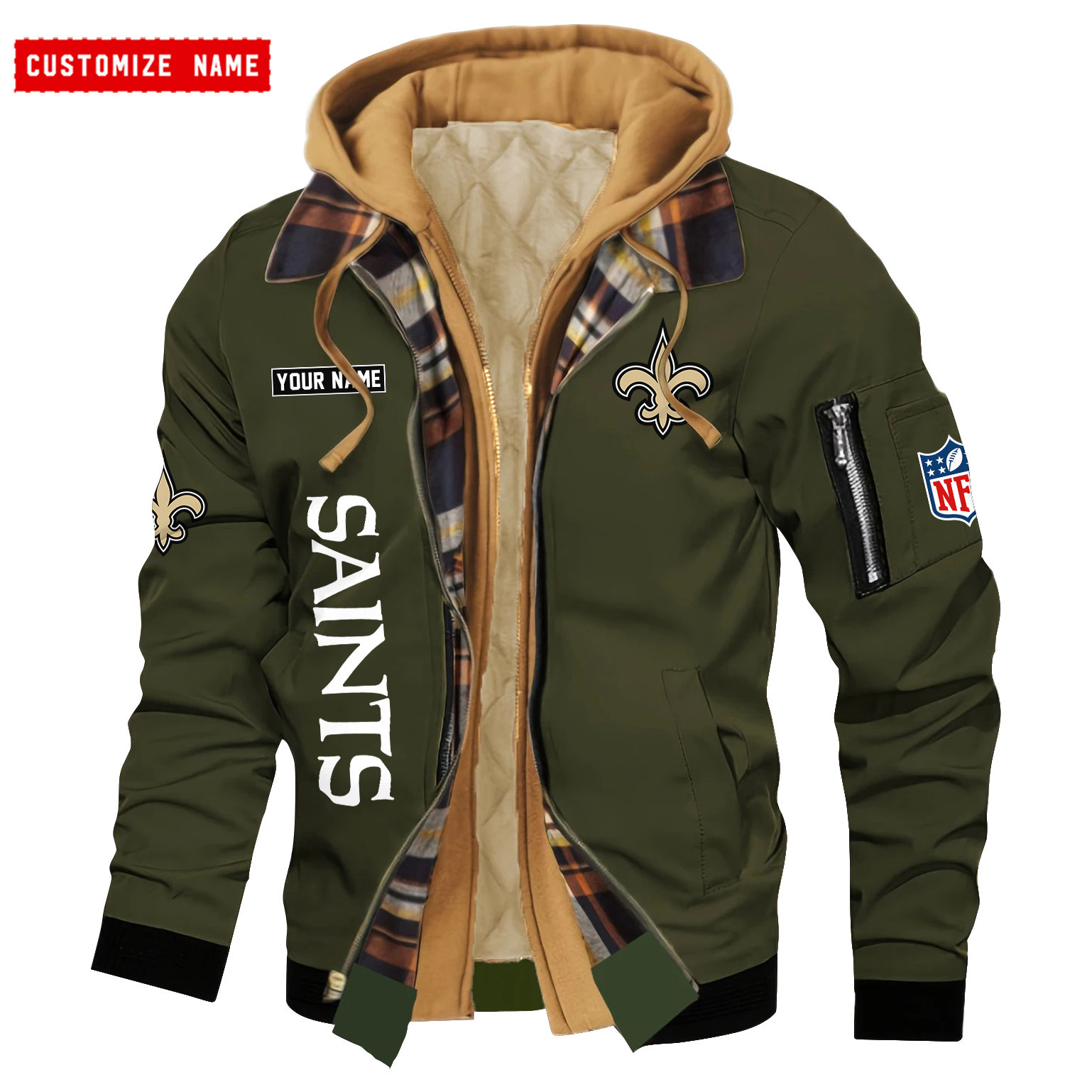New Orleans Saints Jacket Casual Fake Two Piece Design PBPD42N