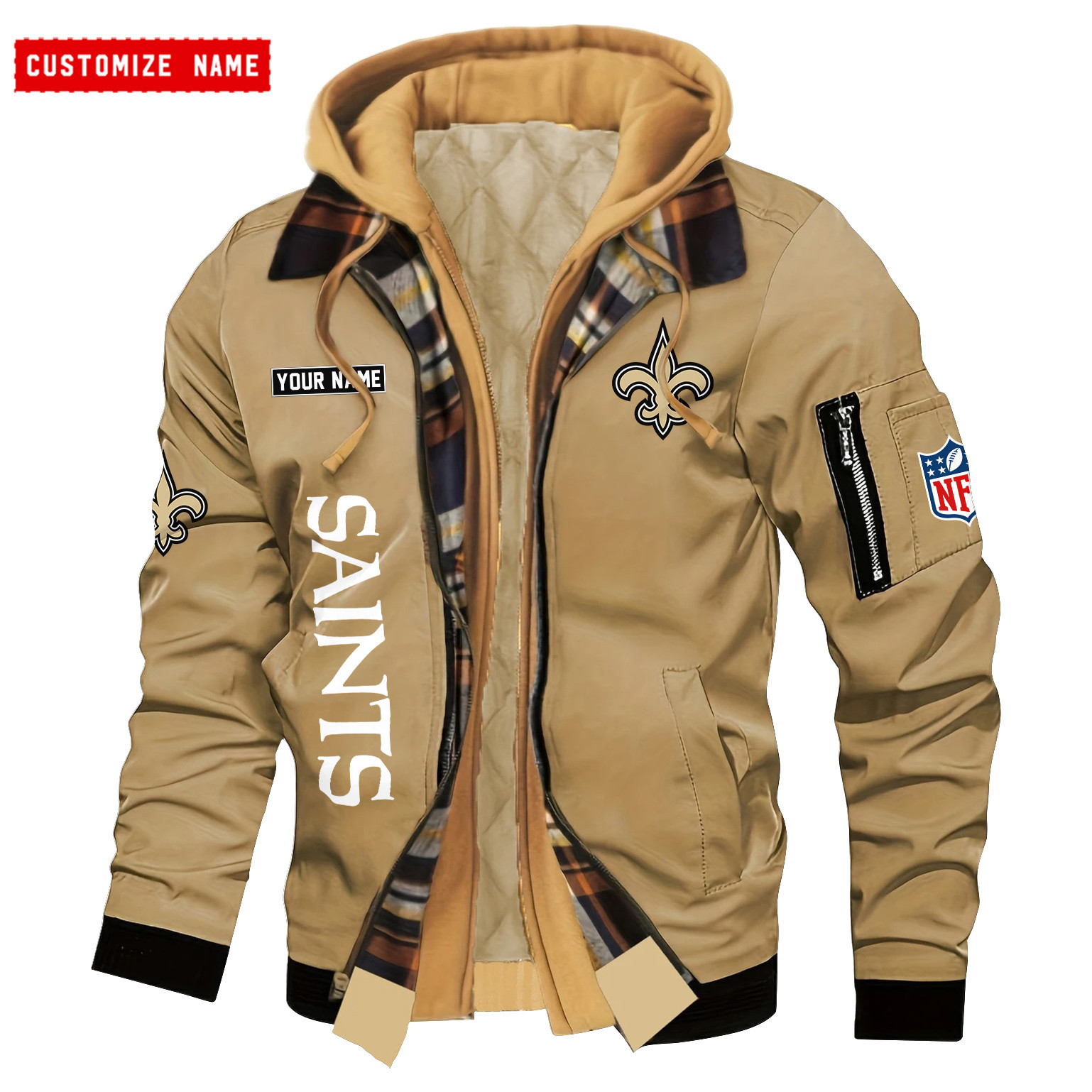 New Orleans Saints Jacket Casual Fake Two Piece Design PBPD42N