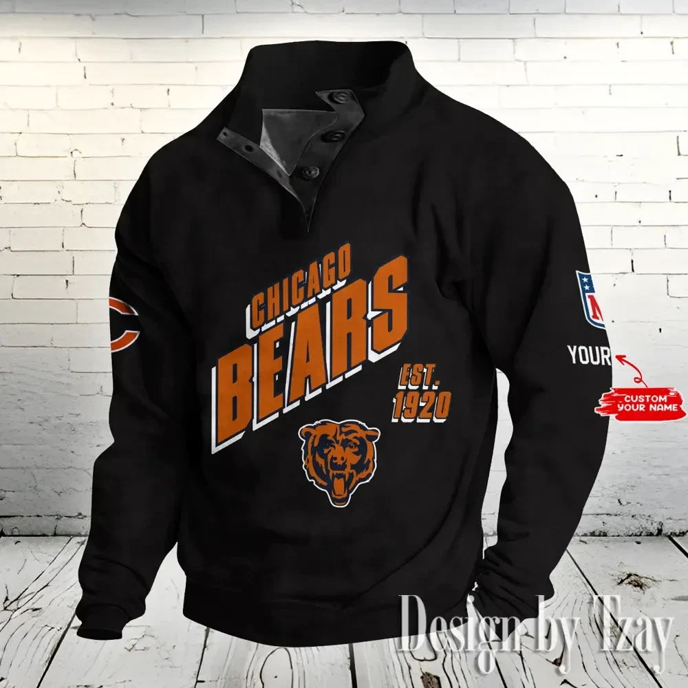 Chicago Bears NFL Half Button Long Sleeve Hoodie Trending 2025 S9DBSCH1725