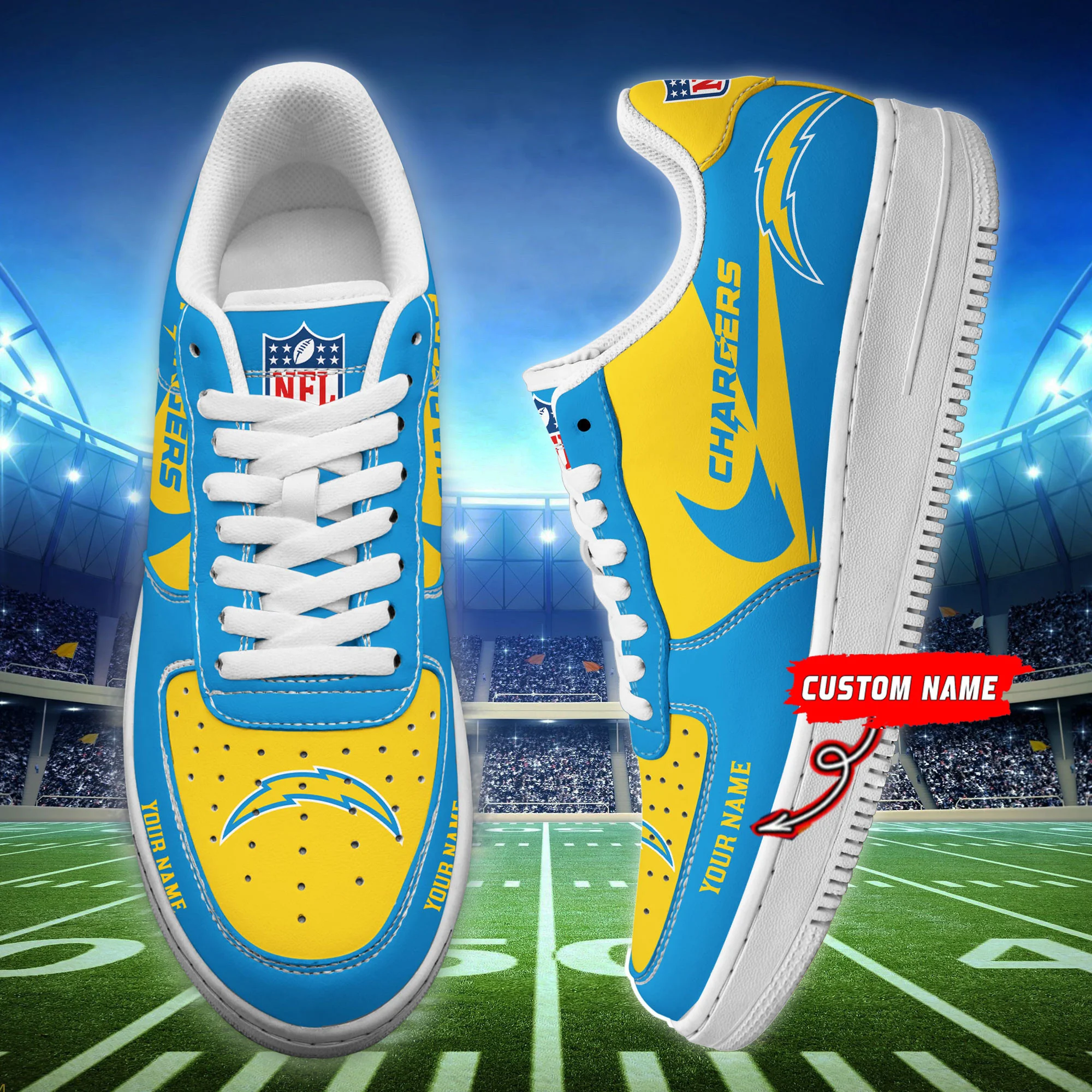 Los Angeles Chargers Personalized AF1 Shoes BG220E