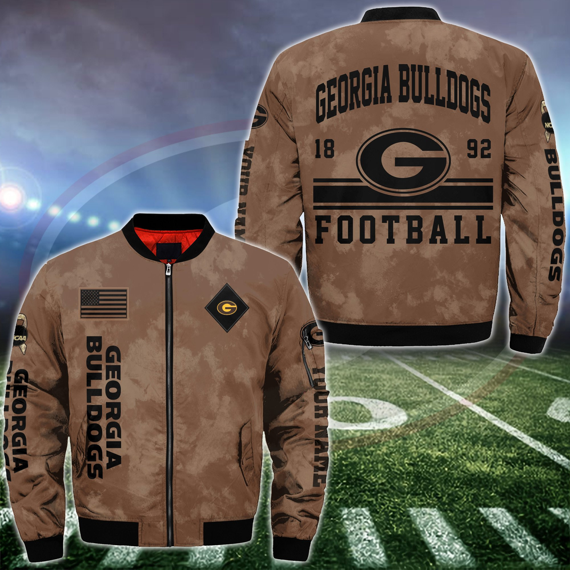 Georgia Bulldogs Bomber jacket Custom Your Name , Sport Jacket, FootBall Fan Gifts EHIVM-54074