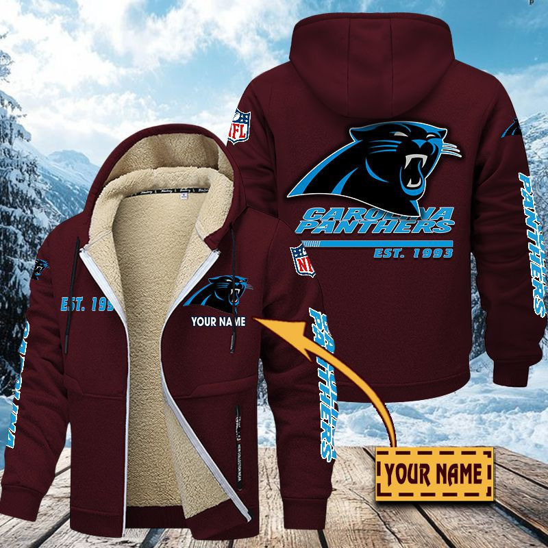 Carolina Panthers Premium Sherpa-Lined Winter Hoodie – Personalized Edition PB8XVOH