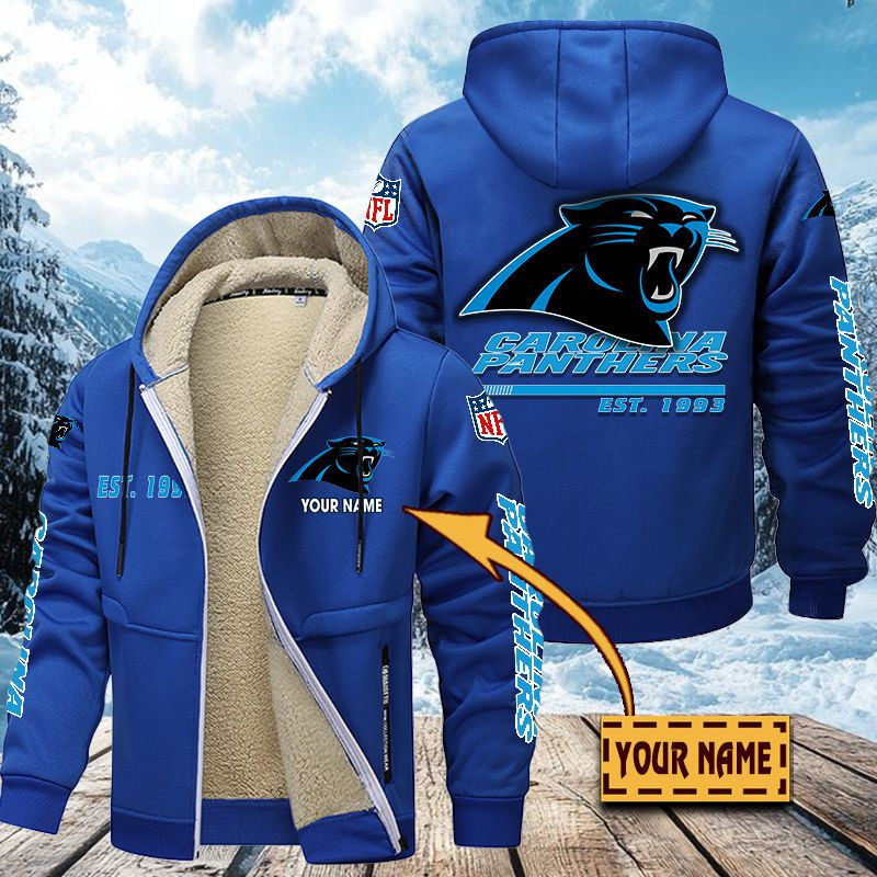 Carolina Panthers Premium Sherpa-Lined Winter Hoodie – Personalized Edition PB8XVOH