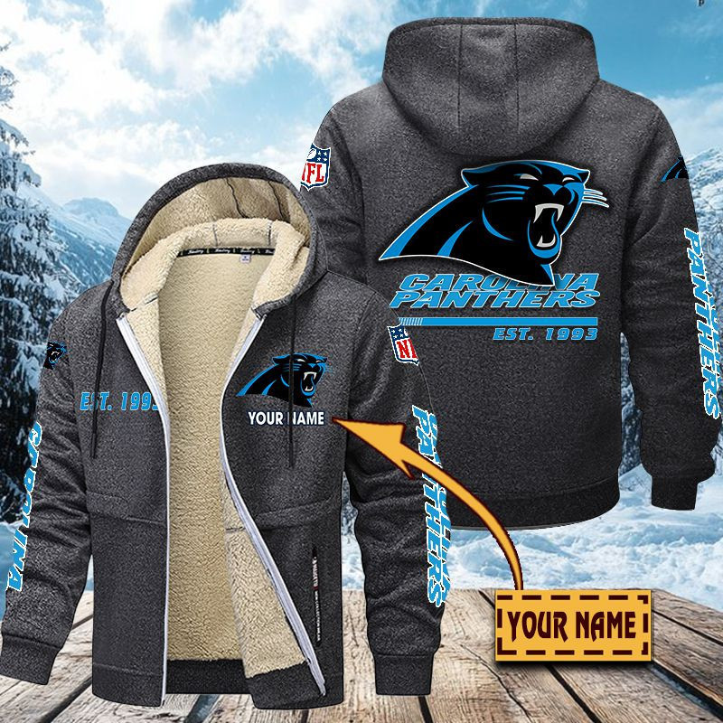Carolina Panthers Premium Sherpa-Lined Winter Hoodie – Personalized Edition PB8XVOH