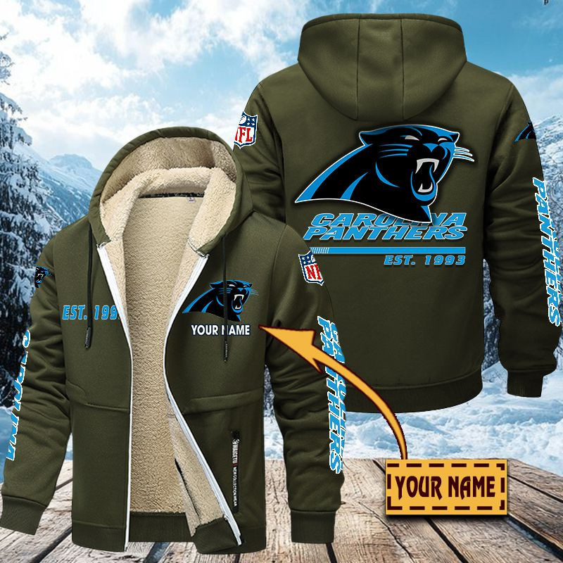 Carolina Panthers Premium Sherpa-Lined Winter Hoodie – Personalized Edition PB8XVOH
