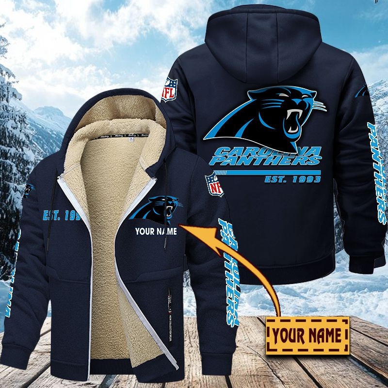 Carolina Panthers Premium Sherpa-Lined Winter Hoodie – Personalized Edition PB8XVOH