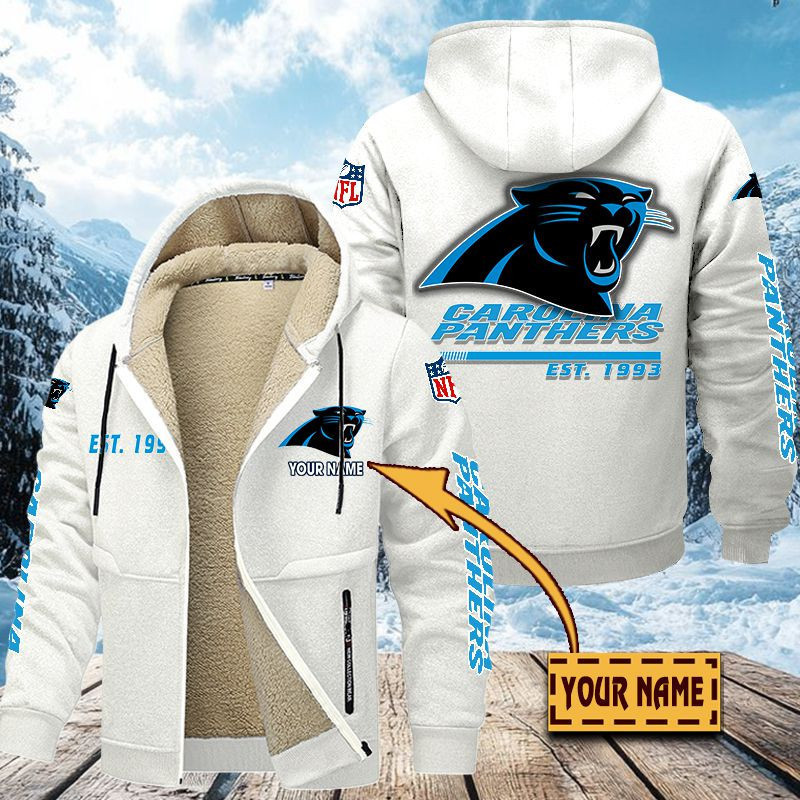 Carolina Panthers Premium Sherpa-Lined Winter Hoodie – Personalized Edition PB8XVOH