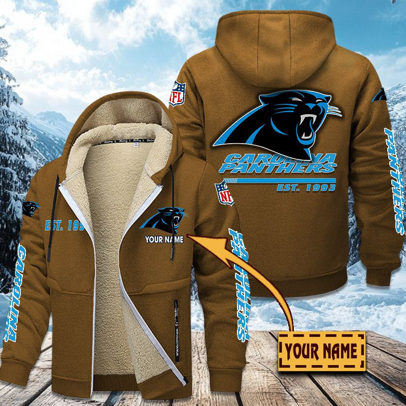 Carolina Panthers Premium Sherpa-Lined Winter Hoodie – Personalized Edition PB8XVOH